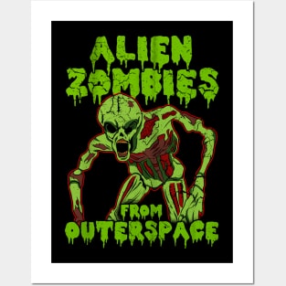 Halloween Alien Zombies From Outer Space Posters and Art